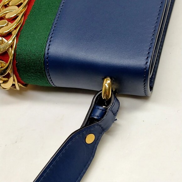 Gucci Sherry Line Navy Blue Leather Shoulder Bag mon-707-091325 - Picture 6 of 16